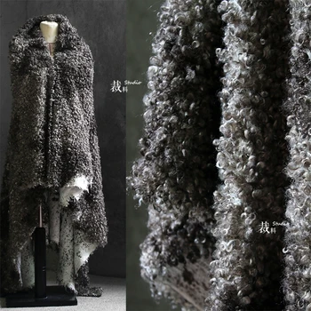 Vaca ash imitação pele de cordeiro pano grosso de pelúcia roupas de pele de inverno Austrália encaracolado tecido de lã para a confecção de roupas de pele de veludo tissu telas