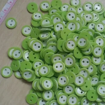 11 mm de roupa Nova rodada de crianças botão 2 furos vestido verde botões