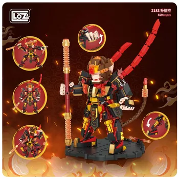 Loz Mech Viagem para o Oeste Sun Wukong Bull Diabo Robô Pequenas Partículas de Montagem de Blocos de Construção de Brinquedos de Menino