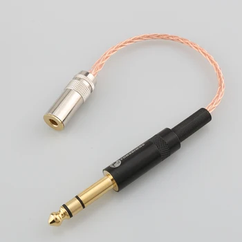 Audiocrast Único de Cobre 6,35 mm TRS 3 pinos Macho para 4,4 mm Equilibrada Feminino de Áudio Cabo do Adaptador de 1/4 6.35 4,4