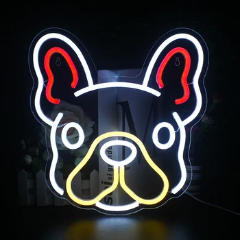 Cão bonito de Néon do DIODO emissor de Luz do USB Presentes Pet Shop Negócios Sinal de Terceiros Quarto Tapeçarias de Parede de Exibição Decoração Luminosa Luz de Néon Acrílico