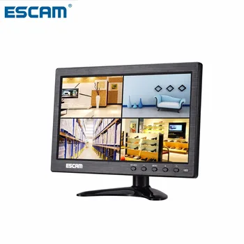 ESCAM T10 10 polegadas TFT LCD Monitor de 1024 x 600 com VGA compatível com HDMI AV BNC USB para PC Câmara de Segurança do CCTV