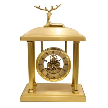 Bronze puro Relógio de Mesa Sala de estar Decorativa da Casa Criativa de Pé Relógio Europeu e Americano Estilo Moderno e Minimalista ambiente de Trabalho