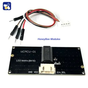 8*16 matriz de exibição LED módulo I2C comunicação 3.3-5V para ArduiynoMicrobit