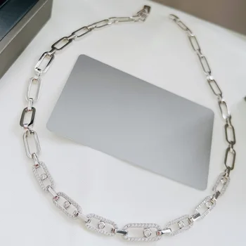 Novos de alta Qualidade Personalizado Delicada Cheia de Diamantes Deslizando Colar Para Mulheres, Moda Jóias LN103