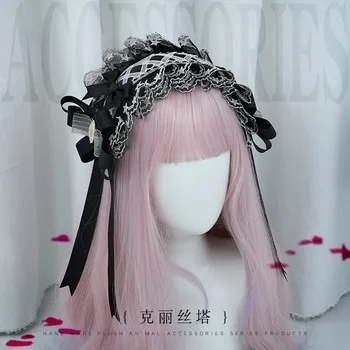 Gothic Lolita Empregada Mulheres da Menina Babados de Renda Capacete Cabeça Doce Kawaii Laço de Fita de Cabelo de Aro Cosplay Anime Acessórios NOVOS