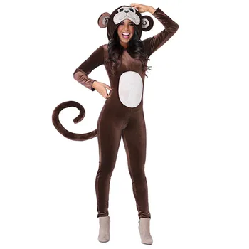 Halloween Mokey Cosplay Fantasia De Macaco Performance No Palco Cosplay Feminino Adulto Animal Safado Exagerada Macaco Traje