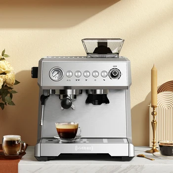 Nova Máquina de Café Expresso máquina de café Expresso 20bar Bomba de Pressão com Moinho de Vapor de Leite Para cappuccino Semi-Automática máquina de Café