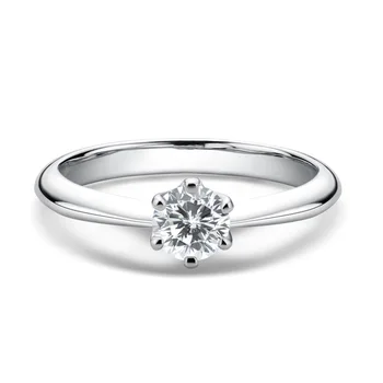 Real De 0,5 Ct D Cor Moissanite Anéis De Noivado De Diamantes Para As Mulheres S925 Prata Alianças Jóias Finas
