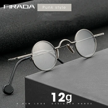 FIRADA Moda de Óculos Retro Punk Rodada da Liga de Tamanho Pequeno Óculos Ópticos Armação de Óculos de grau Para Homens E Mulheres PB8012