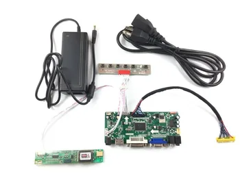 Frete grátis DVI VGA Áudio LCD Placa de Controlador +cabo de LVDS+driver de LCD da placa +12V 4A Adaptador de Alimentação
