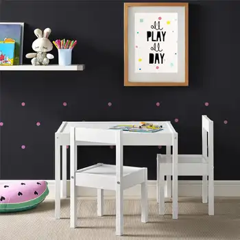 Hunter 3-Peça Infantil Mesa & Cadeira De Crianças Definido, Branco