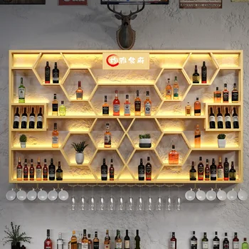 Montado na parede Mini Vinho Rack Armário de exposição Barra de Licor de Vinho do Gabinete para a Sala de Bebidas Vitrinas 장식장 Conjuntos de Mobiliário de Jardim