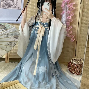 Chinês Tradicional Princesa Hanfu Vestido Das Mulheres Do Laço Bordado Cosplay De Fadas Antigos Roupas De Senhora Vintage Dança Vestidos De Festa