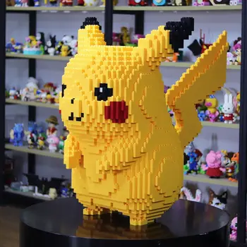 Pokémon Bloco de Construção dos desenhos animados Bonitos Cruz de Vestir Pikachu Pequenas Partículas de Bloco de Construção para Crianças Brinquedo Quebra-cabeça de Presente de Aniversário