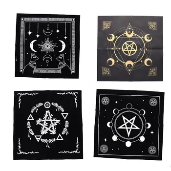 Toalha De Mesa De Cartas Triplo Lua Pentagramas De Flanela Tarôs Pano Pagan Altar De Pano Novo