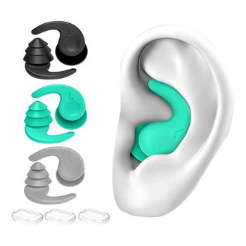3 Pares De Grande Impermeável Ultra Confortável Tampões De Natação Tampões De Ouvido De Silicone Reutilizáveis Tampões De Ouvido Para Esportes Aquáticos