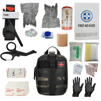 A sobrevivência de Primeiros Socorros Kit de Sobrevivência militar conjunto completo Molle arte ao ar livre Kits de Emergência Trauma Saco de Camping Caminhadas IFAK Aventuras
