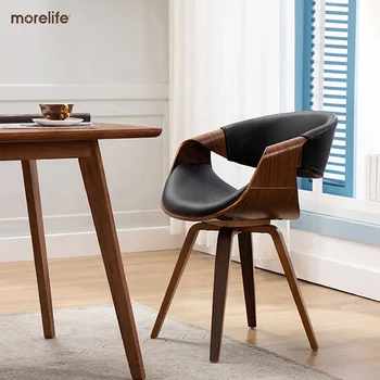 Nordic Cadeira De Jantar Cadeiras Simples Casa De Madeira Sólida Jogos De Couro Varanda De Lazer Escrever Móveis De Cozinha