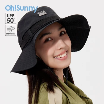 Ohsunny Mulheres Exterior Chapéu de Balde Anti-UV UPF50+ à prova d'água e Respirável Completa Proteção contra o Sol, Grande Brim Sol Cap Jardinagem Chapéus