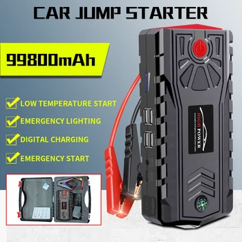 99900mAh Carro Saltar Starter do Banco do Poder de 5000A Auto de Emergência, Bateria de Reforço de Carros CampingDiesel Gasolina Dispositivo de Partida Carregador