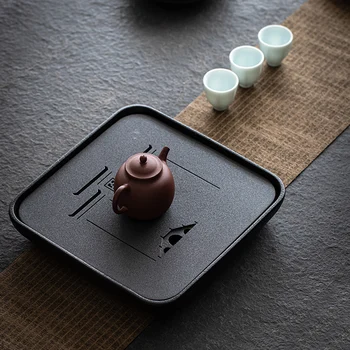 Preto de cerâmica seco bolha placa de Wujin de pedra, mesa de chá cerâmica família natural simplicidade pequena de armazenamento de água