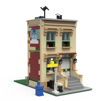 MOC Construção de Blocos de Rua da Cidade de TV Americana Mostra a Arquitetura de DIY Para a Rua Sésamo Casa de Reunir Tijolos de Brinquedos Para Crianças de Presente
