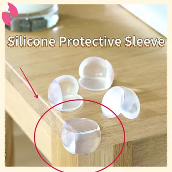 4Pcs de Silicone capa Protetora com Protetor de Borda Limpar a Tabela Balcão de Canto de Borda Guarda Almofada de Segurança do Bebê Protetor de pára-choque