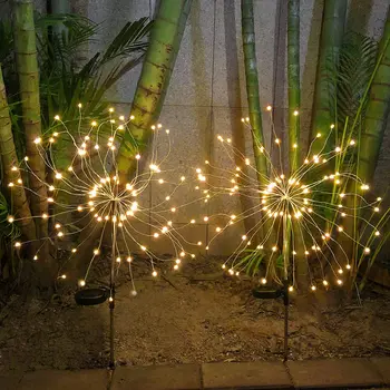 Solar de fogos de Artifício de Luz de 150 LED Exterior de fogos de Artifício Jardim Solar, Lâmpadas Decorativas Para a Passagem do Caminho de Quintal Decoração de Natal