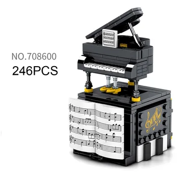 Técnicas Criativas De Piano Moc Bloco De Construção Bluetooth Caixa De Música Leitor De Modelo Tijolo Montar Brinquedos De Coleção Do Telefone Móvel