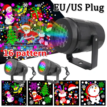 De Natal de LED Projector Lâmpada Rotatable de 360 Interior para o Exterior da Lâmpada do Projetor da Festa de Natal Decoração de Iluminação LED UE/EUA