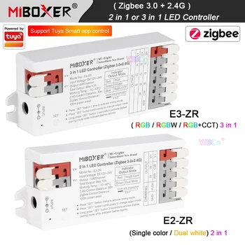 Miboxer Zigbee 3.0+2,4 G Remoto (cor Única/Dupla branco) 2 em 1 DIODO emissor de luz do Controlador da Tira (RGB/RGBW/RGBCCT) 3 em 1 Luz de fita Dimmer