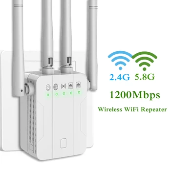 KuWFi 5Ghz Repetidor WiFi sem Fio Wifi Extender 1200Mbps Wi-Fi gratuito Amplificador de Rede Booster 2.4 G Wifi Repetidor do Sinal do Ponto de Acesso