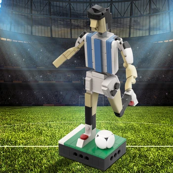 MOC Argentina de Futebol Jogador de Equipe de Blocos de Construção DIY Criativa Ideia de Montar Tijolo Modelo de de Crianças Crianças de Coleta de Brinquedo de Presente