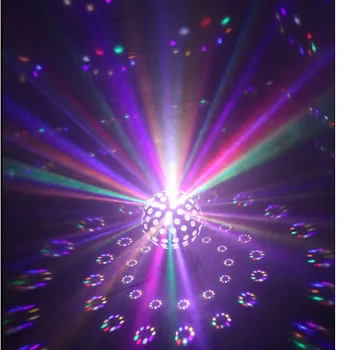 Fase LED dispositivos elétricos de iluminação, girando a bola mágica de cristal de luz, controlo de voz e de luz, laser, luz do ponto, luz de flash, de 9 cores