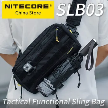 Quente Nitecore SLB03 Suburbano Sling Bag duplo 500D Nylon Casual Multi Propósito Tático Função de Saco Crossbody Molle Sistema de Bolsa de Cintura em Homens