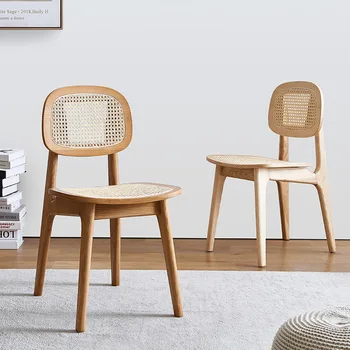 Nordic cadeiras antigas cinzas de vime, restaurante coffee shop único encosto cadeira em madeira maciça