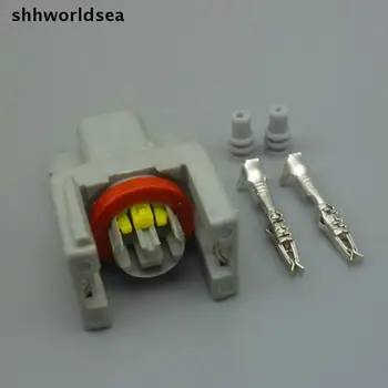 shhworldsea 50 conjuntos de 2 Pinos 2P Automático de combustível, bico de pulverização/óleo atomizador plug,Carro Elétrico plug conector à prova d'água tomada