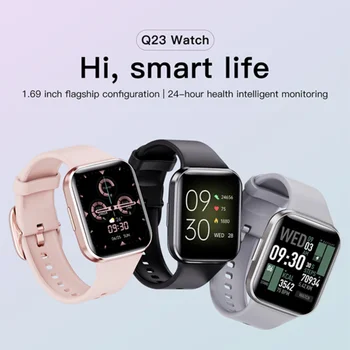 Q23 Smart Watch Homens de Oxigénio no Sangue do Coração Taxa de Monitorização da Pressão Arterial Etapa Exercício de Relógios para Homens de Chamada Bluetooth Smartwatch