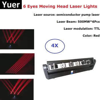 4 Pack LED Movimento de Cabeça de Feixe de Luzes de 3W Cor Vermelha do Laser de Luz do Projetor Para Luzes de Discoteca Festa de Casamento Laser Dj Eventos Luz de Palco
