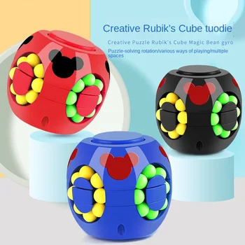 Rotação De Feijão Mágico Cubo Dedo Brinquedo De Crianças Quebra-Cabeça Criativa Jogo Interativo Fidget Spinners Alívio Do Estresse Brinquedos Cubo Rubix