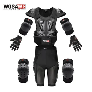 WOSAWE Moto Jaqueta de Corpo Inteiro Protetor de Corrida Armadura Protetor de Motocross Peito coluna Vertebral, equipamentos de Proteção, Protetor de Joelho Luvas