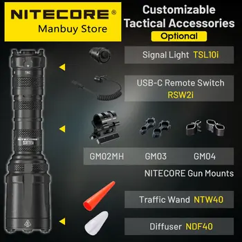 NITECORE SRT6i Smartring Tático Lanterna 2100 Lúmens Um Lado Lanternas USB-C Leve Lanterna Recarregável, Bateria do Li-íon