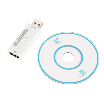 Mini USB 2.0 de Áudio, Placa de Captura de Vídeo 4K 1 HD de Forma compatível com HDMI USB 2.0 1080P Placa de Aquisição de Conversor para Computador Branco