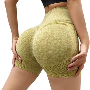 Wmuncc 2023 Mulheres Espólio De Esportes De Shorts Sexy Amassar Bunda Moldar A Cintura Alta Treino De Fitness Ginásio De Meia-Calça De Nylon + Spandex