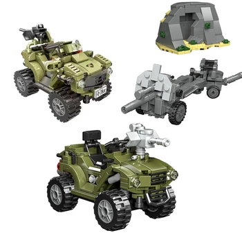 Militares russos RM500 Todo-o-terreno de motociclismo MOC militar veículo blindado de Crianças de peça de quebra-cabeça de brinquedo de presente 2023