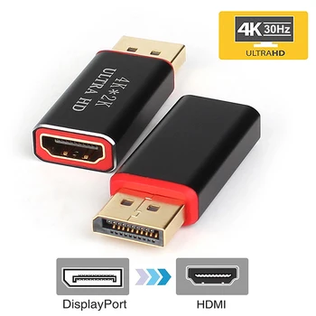 4K Display Port Para HDMI Macho Fêmea Adaptador Conversor DisplayPort DP Para HDMI Novo
