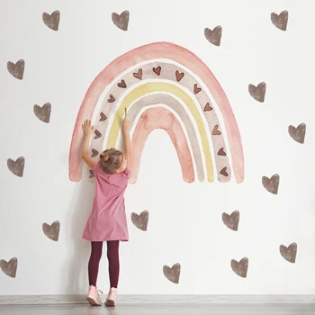 Grande arco-íris Aquarela Decoração de Parede Autocolante Auto-Adesivo para Quarto de Crianças Sala do Berçário Decalques Nórdicos Garoto Adesivos