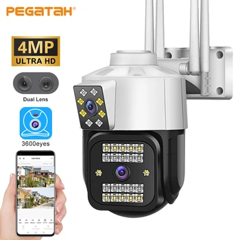 4MP IP do WiFi da Câmera PTZ Câmera do CCTV da Segurança de Dupla Cor da Lente de Visão Noturna Auto Seguimento ao ar livre de Vídeo de Câmeras de Vigilância