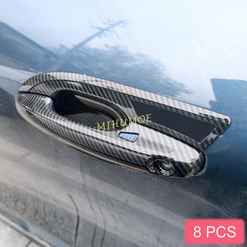 Capa Maçaneta Da Porta + Rodeia Guarnições Para Ford Escape Kuga 2020 2021 2022 Fibra De Carbono